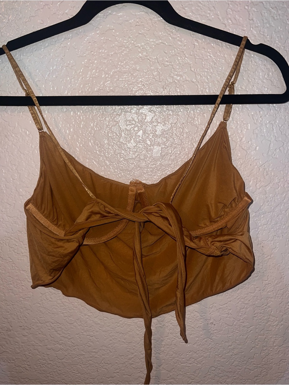 NWOT Urban Outfitters Brown Tie-Front Cowl Crop Cami - Picture 2 of 3